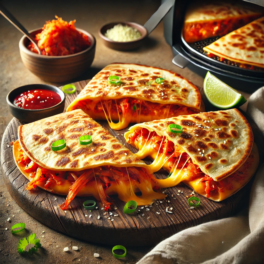 Air-Fried Kimchi Quesadilla: East Meets West in a Crunch!